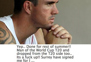 Axed from England team, Pietersen tweets his rage