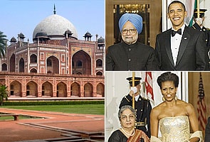 Humayun tomb, private dinner with Singhs, first on Obamas plan