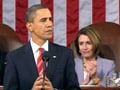 Presidential seal falls off podium as Obama speaks