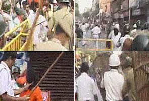 Teargas at BJP protest in Kolkata