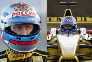 Putin tests his mettle on Formula 1 racing car