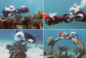 A scuba diving Santa Claus in Florida