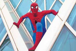 Spiderman atop Mumbai's 33-storey building