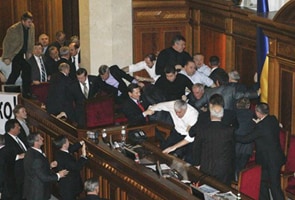 Lawmakers injured in Ukraine Parliament scuffle