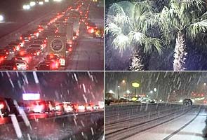 Motorists in California stranded in snow
