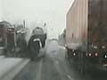 Driver's narrow escape from truck caught by dashcam