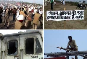 Farmers protest against power plant; set train engine on fire