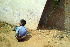 Child kept in chains by angry uncle