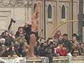 Traditional Roman New Year's dive