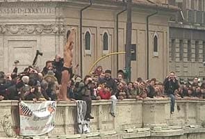 Traditional Roman New Year's dive