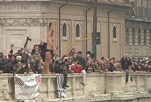 Traditional Roman New Year's dive