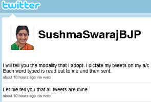 Now, Sushma Swaraj tweets to explain how she tweets