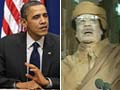 Obama says Gaddafi's time is up as Libya's leader