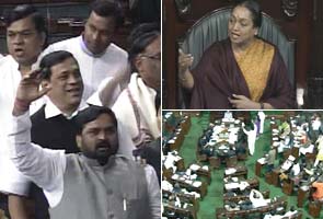 Telangana uproar in Parliament; Lok Sabha adjourned thrice