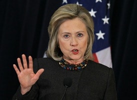 Hillary Clinton expresses support for Iranian protesters