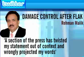 My comments taken 'out of context': Pak minister Rehman Malik 