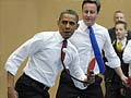 Obama, Cameron partner for a game of table tennis