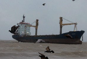 Finally, MV Wisdom sails out of Juhu beach