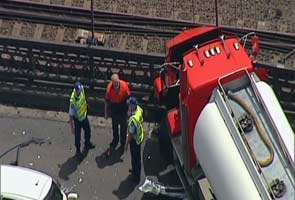 Petrol tanker crashes causing traffic jam on iconic Sydney Harbour Bridge