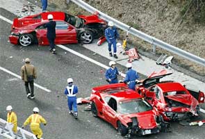 World's most-expensive car crash: Eight Ferraris