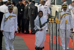 President sails in warship, reviews naval fleet