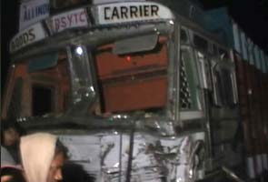 18 killed, 24 injured in bus-truck collision