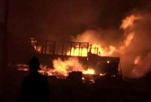 Fire in crowded suburban market in Mumbai