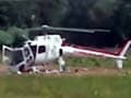 Rescue helicopter falls apart during landing in Brazil