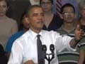 Obama heckled during speech in Ohio