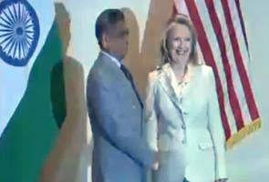 Hillary Clinton meets SM Krishna in New Delhi