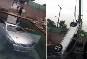 Family wakes to find Lexus in their pool