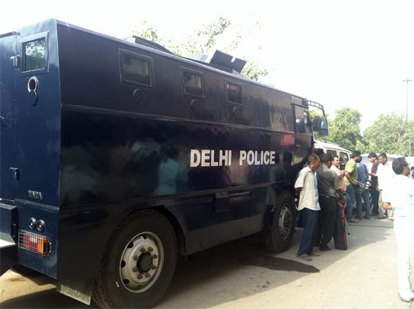 The armoured truck that followed Abu Jundal to court
