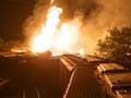 Freight train derails in US, causing fiery blast