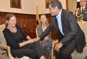 Julian Assange's mother meets Ecuador leader