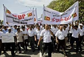 Sri Lankans protest attack on pilgrims in India