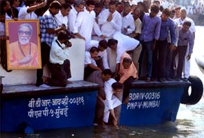 Bal Thackeray's ashes immersed in sea and rivers across the country