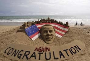 Indian Sand sculpture on Barack Obama's victory