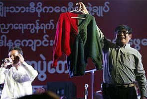 Sweater knit by Myanmar's Suu Kyi sells for $49,000