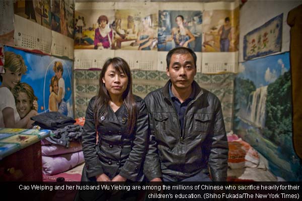 In China, families betting it all on a child in college