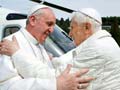 Pope Francis tells Benedict: "We're brothers"