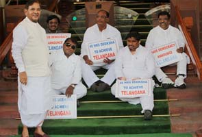 Five Congress MPs from Telangana on 48-hour sit-in at Parliament gate