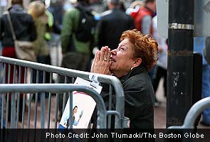 War zone at mile 26: 'There are so many people without legs'