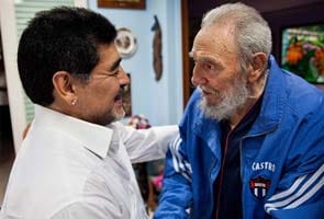 Argentina football legend Diego Maradona meets Fidel Castro in Cuba 