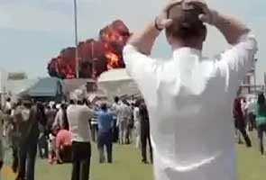 Aircraft crashes in a fireball at Spanish air show