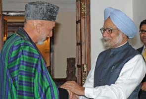 Afghan President Hamid Karzai holds talks with Prime Minister Manmohan Singh