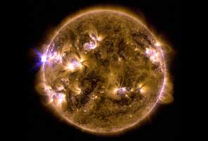 Sun shoots solar flares into space