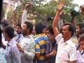 Pro-Telangana leaders climb Congress building in Hyderabad Assembly