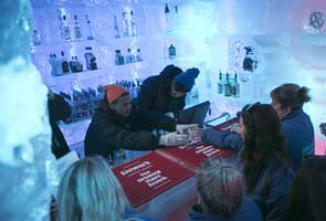 Feeling hot? Enter this bar made entirely of ice