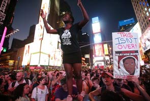 Thousands protest in New York over George Zimmerman's acquittal in Trayvon Martin shooting case