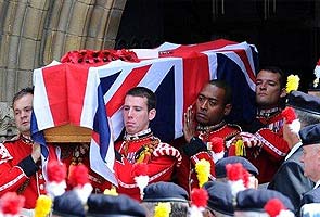 British Prime Minister David Cameron attends funeral of soldier killed on London street